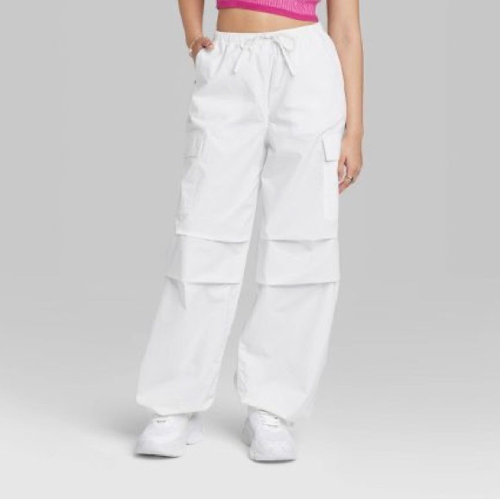Women's Low-Rise Parachute Cargo Pants - Wild Fable™